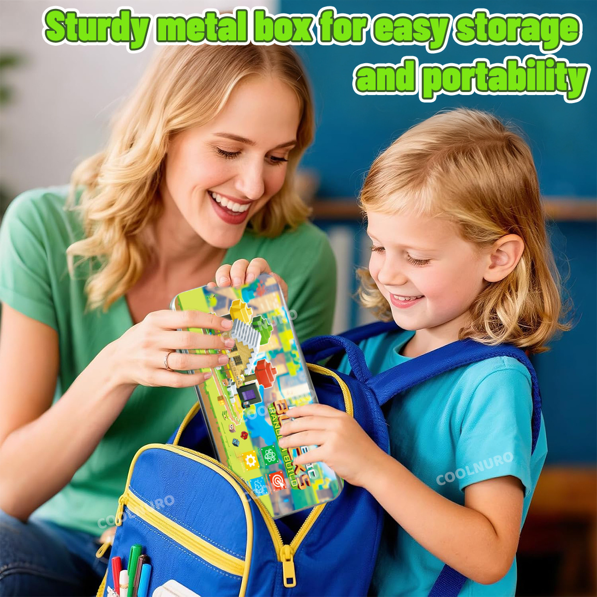 Magnetic Building Blocks Set with Iron Storage Box