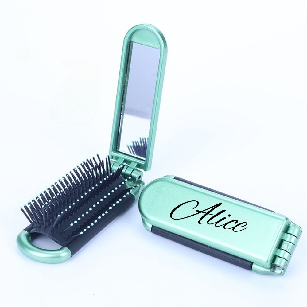 Personalized Portable Air Cushion Detangling Comb with Mirror