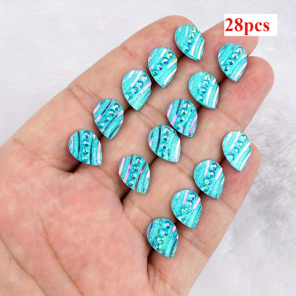 28-65pcs Teardrop Shape Resin Rhinestone Wedding Decoration