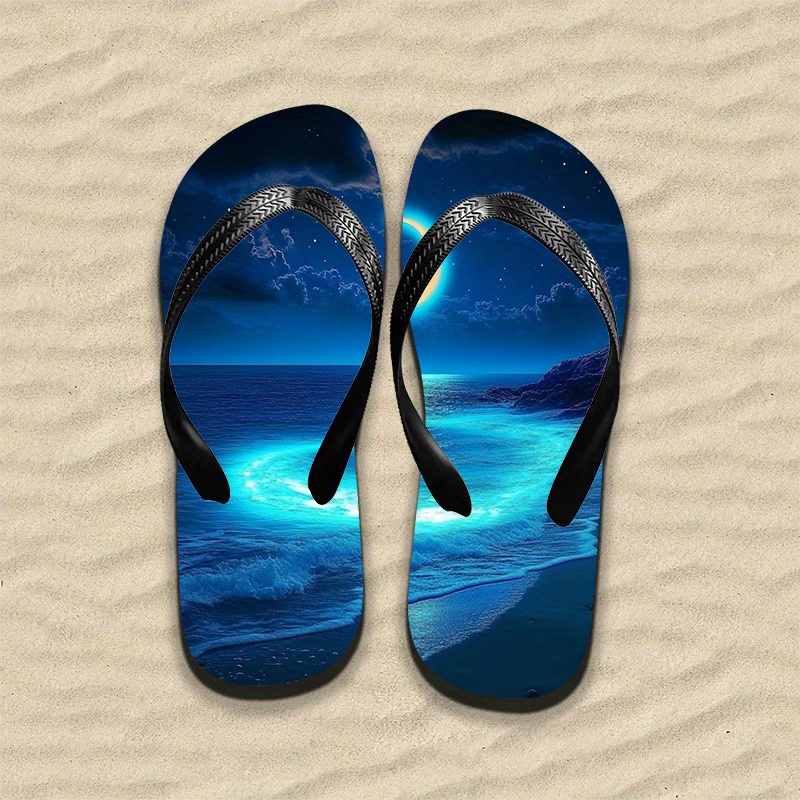 par chanclas 2d estampado nocturno luz luna hombre Temu Uruguay