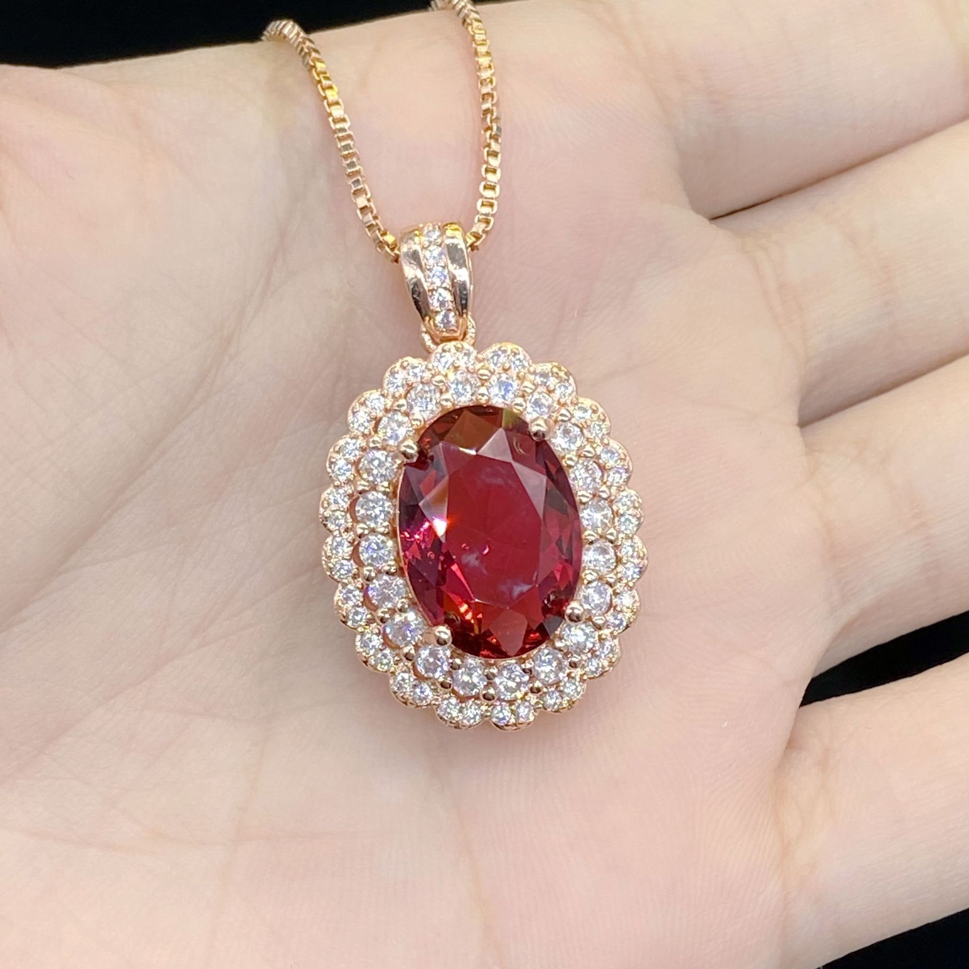 TEMU & , Necklace Red Moissanite For Ladies, Necklace For ,