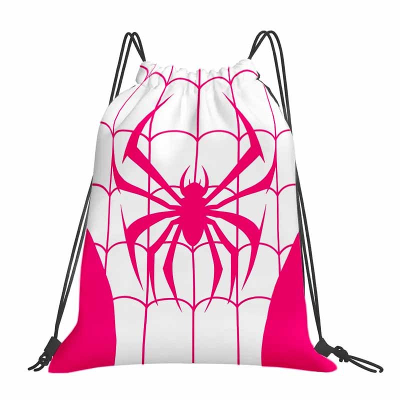 TEMU 1pc Pink Spider Web Backpack, Durable Oxford Cloth Material, Portable Multi-, Suitable For Fitness, Travel, And Sports