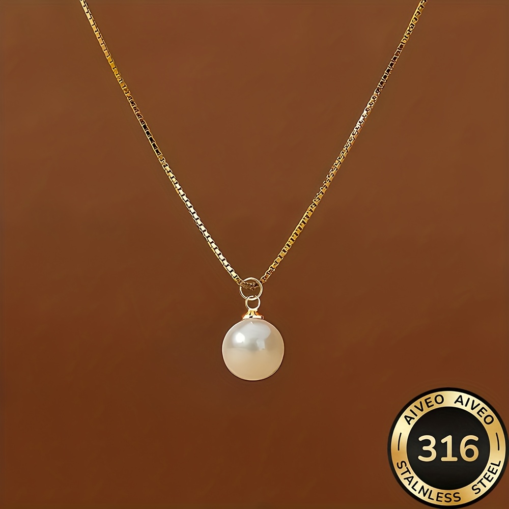 TEMU Hypoallergenic High Quality Steel Pendant Necklace, Fashionable Women's Necklace, Anti-fading, 18k Gold Plated, Simple And Elegant, Daily And