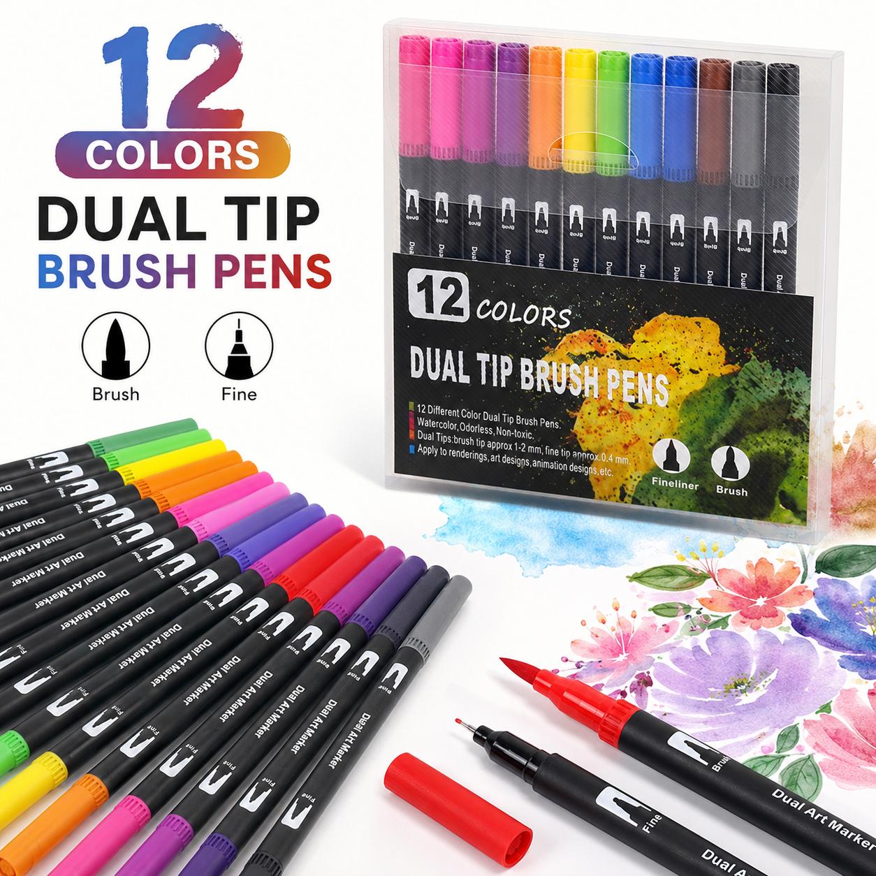 TEMU Set di a punta a colori casuali, penna per colorare a punta fine, professionale per schizzi, graffiti, design di animati, creazione di