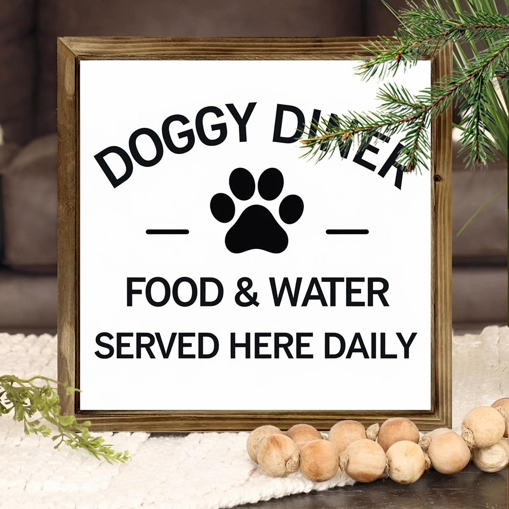 TEMU Vintage Wood Wall Sign "dog Restaurant: Food & Water Provided Daily" - Rustic Farmhouse Decor Suitable For Home, Office, Cafe - Dog-themed Gift
