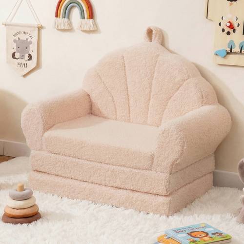 convertible kids sofa 2 in 1 fold out couch chair to lounger bed with soft fabric cover for boys girls kids furniture for playroom gift for birthday christmas