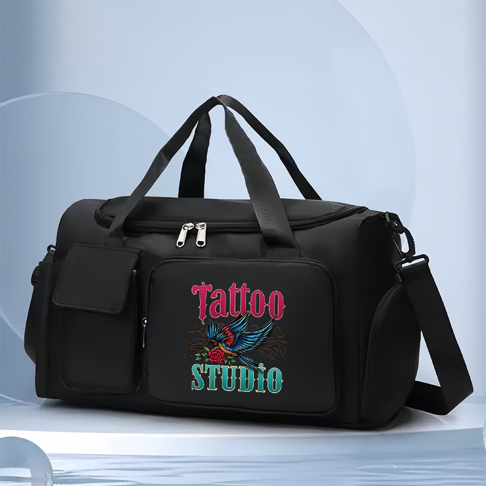 TEMU 1pc Rose And Bird Men's Gym Luggage Bag Large Capacity Duffle Bag For Travel Workout