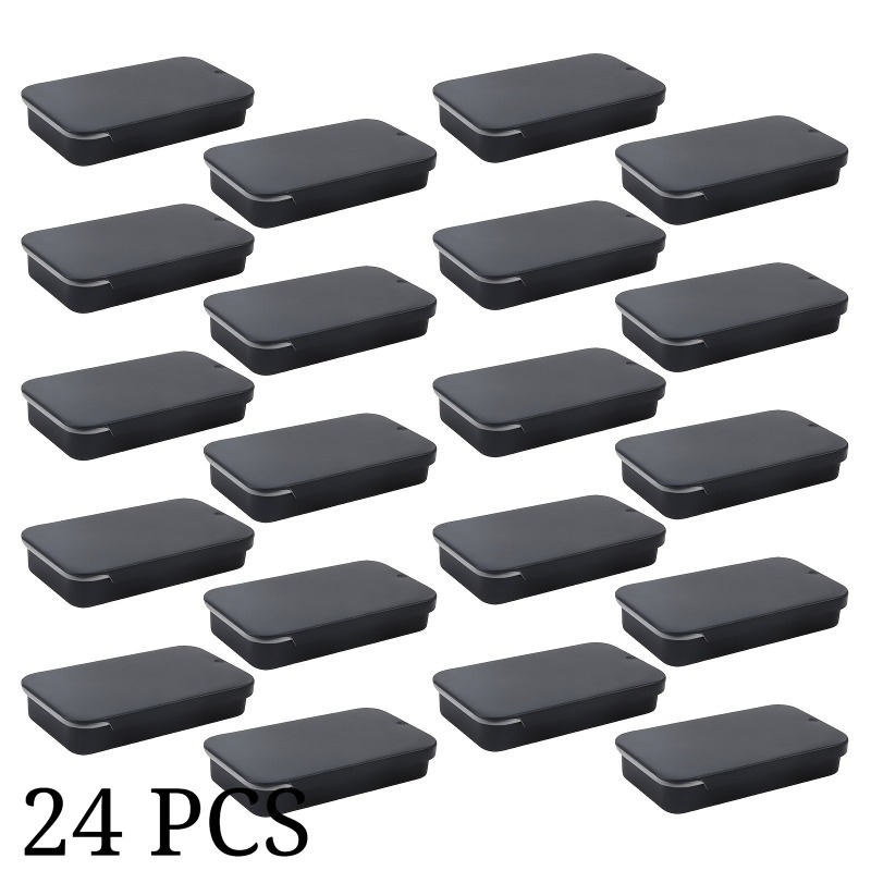 TEMU 24pcs Black Sliding Lid Storage Box Set For Candy, Jewelry, Crafts, And Nail Art Supplies
