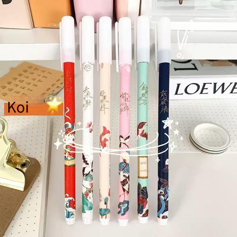 set de 6 pixuri cu gel ștergătoare cu desene , articole de papetărie pentru studiu, cerneală albastră, de 0,5 mm, diverse stiluri disponibile, rechizite școlare și de birou, articole de papetărie pentru recompense, pixuri pentru școală Detaliile articolului 2