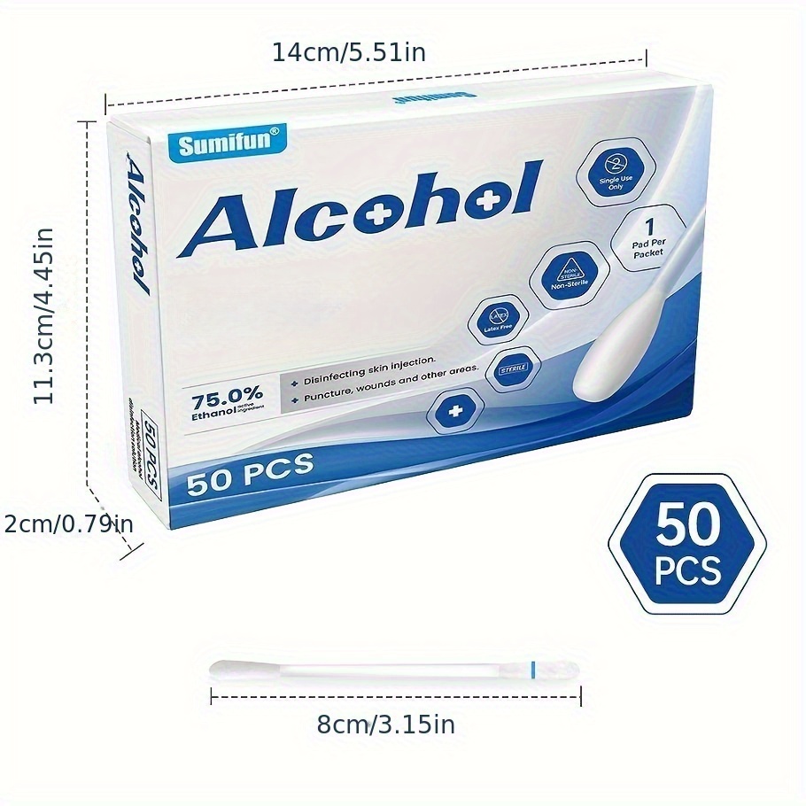 1 box of 50 disposable swabs, suitable for personal care - perfect for home and travel use!