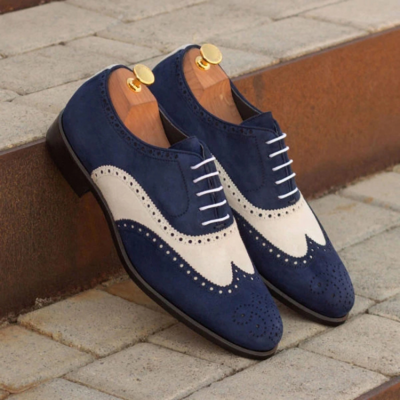 Mafedy Men's British Business Color Block Lace Up Dress Shoes
