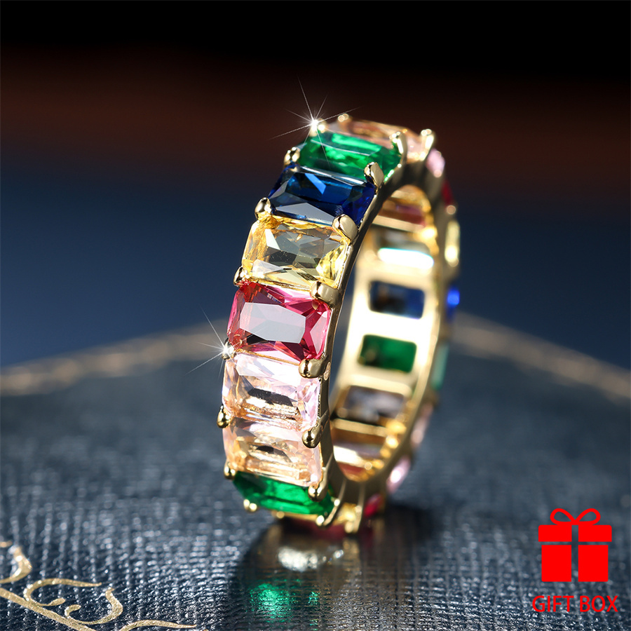 Colorful CZ Ring Durable & Sparkling