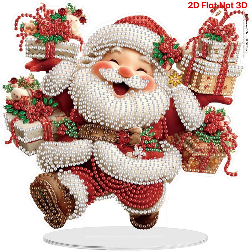 TEMU Diamant-Malerei-Set für Erwachsene, 2D flach, einseitig, Weihnachtsmann, speziell geformte Strass-Diamant-Kunst Weihnachtsdekoration, für