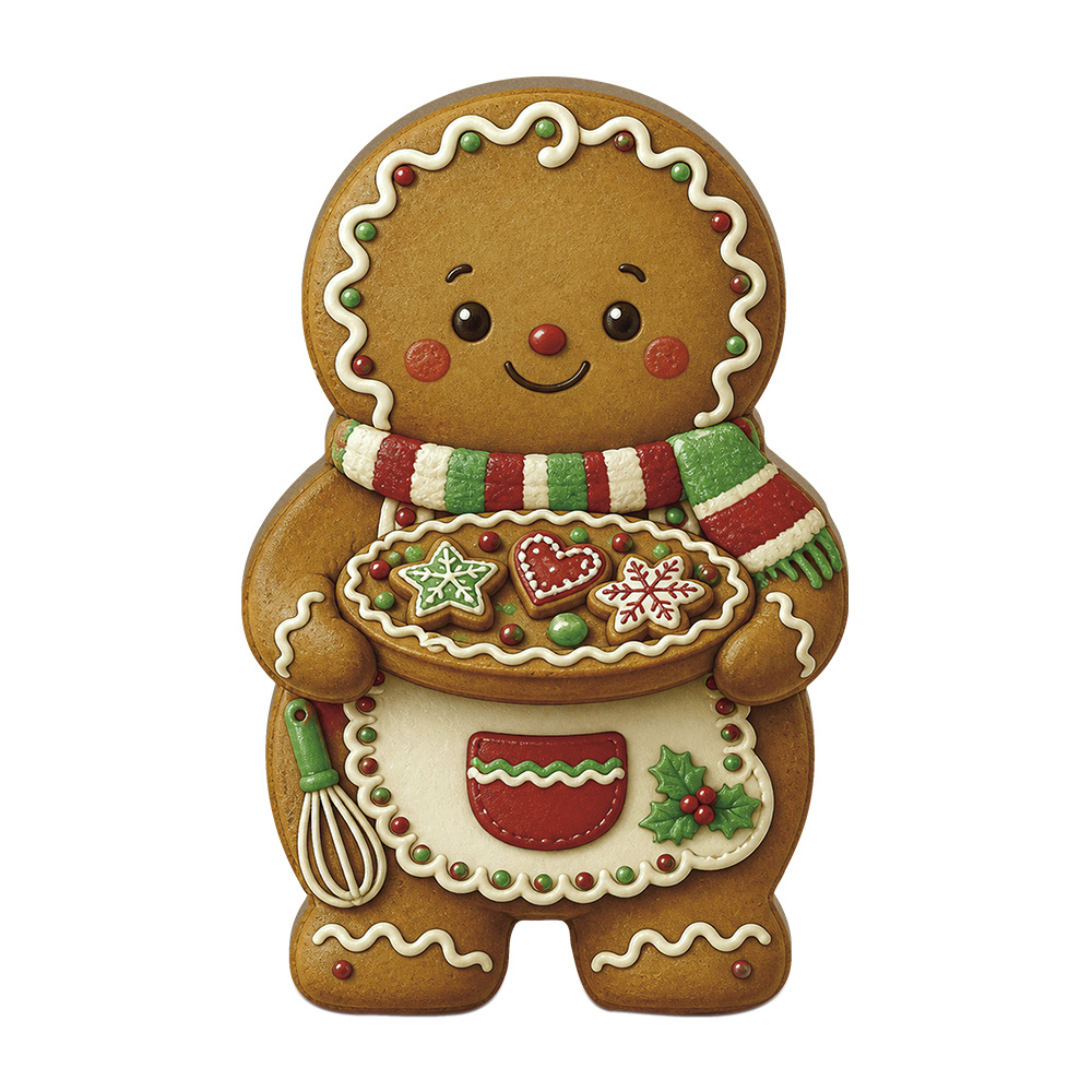 TEMU 2d Flat, [jit]2d Flat Putuo Decor 1pc Christmas Wooden Sign Table Decor, Gingerbread For Man Pattern, Desktop Decoration For Home Christmas