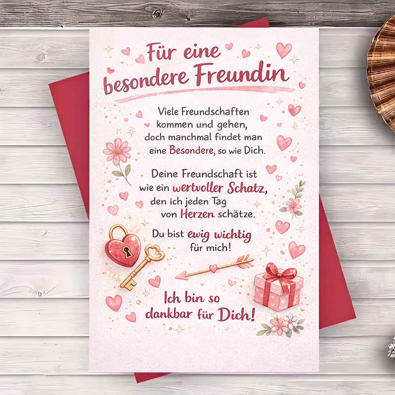 Image of 1 Greeting Card + 1 Envelope | Beautiful Friendship Card For Special Expressing Gratitude And Love Perfect For Birthdays Or Gift To