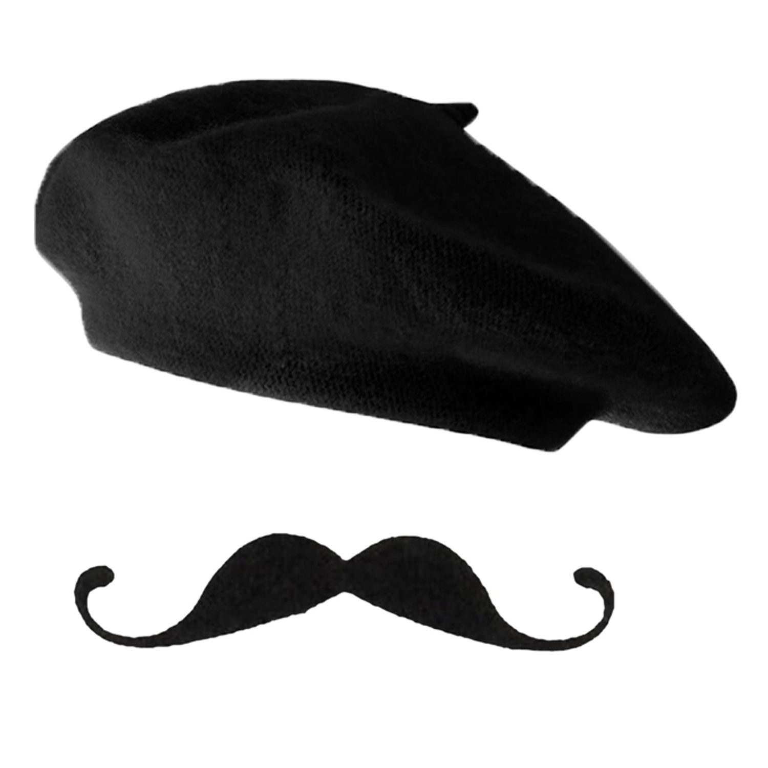 2pcs french beret hat set for men women including beret mustache for birthday fancy costume cosplay caps halloween french themed party