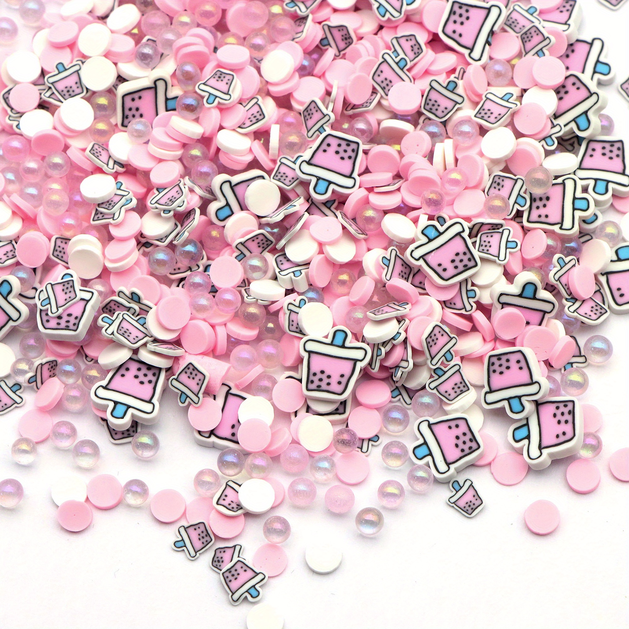 

10g Pack Charms, Polymer Clay & Crystal Beads, Tea Resin & Lip Gloss Decor, Unscented Diy Crafts & Slime Embellishments