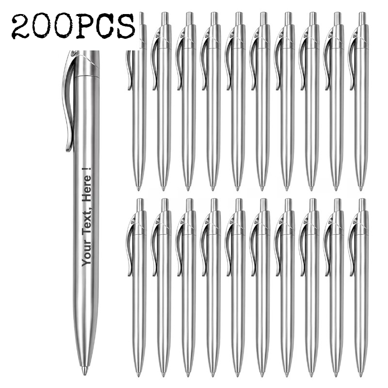 200pcs Personalized Retractable Electroplated Ballpoint Pens
