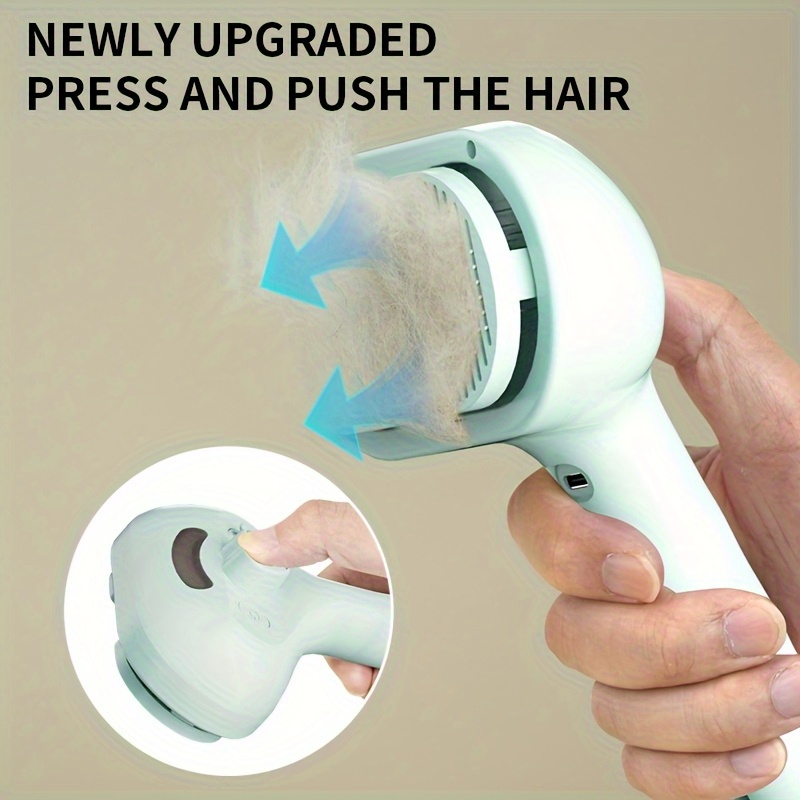 1個 2-in-1 usb充電式 ペット用ヘアスプレー＆デシェディングコーム - 耐久性abs製 ステンレスブラシ付き、長毛・短毛猫犬対応  絡まり解消＆ ジ 多機能グ ツール 毛取り＆輝きアップ ユーザー リーデザイン 効果的なクリーニングシステム 商品詳細 4