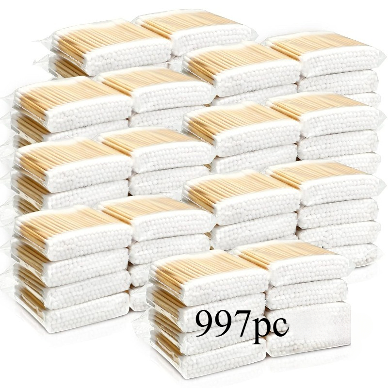 Image of 997pcs Double-ended Ear Cleaning Ear Picks With Sticks - Suitable For Daily Ear Hygiene, Earwax Removal, For,, Travel - Multi-pack Ear Care Products (parade Style, Round Head Ear Cleaners)