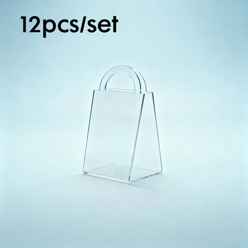 TEMU Regalo /Lui 12 pezzi Scatola Regalo in Acrilico 9X4.5X5.5Cm Cuore Portatile Scatola di Caramelle Confezione Regalo Bomboniera per Feste di