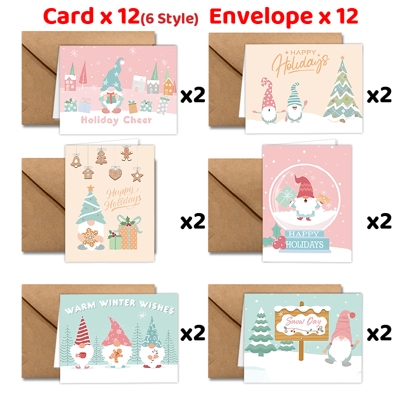 

24- Christmas Greeting Envelopes - , , New , Dwarf For Seasonal