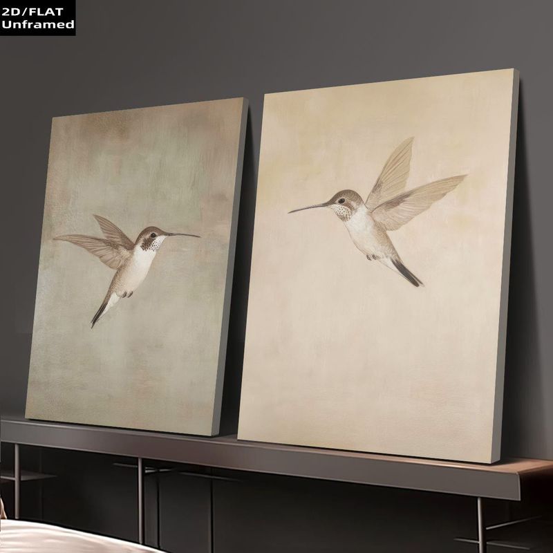 TEMU 2D , 2D/ 2 piezas en Sin , Pintura Decorativa Minimalista Vintage de , Póster Moderno para Pared, Regalo de Vacaciones. Adecuado para Cafetería,