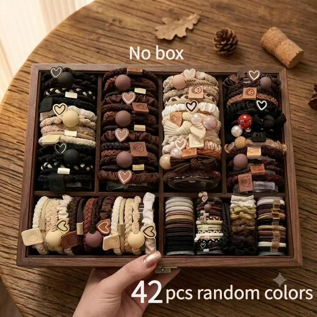 TEMU 42pcs Random Color Hair Ties, Suitable For High Ponytails