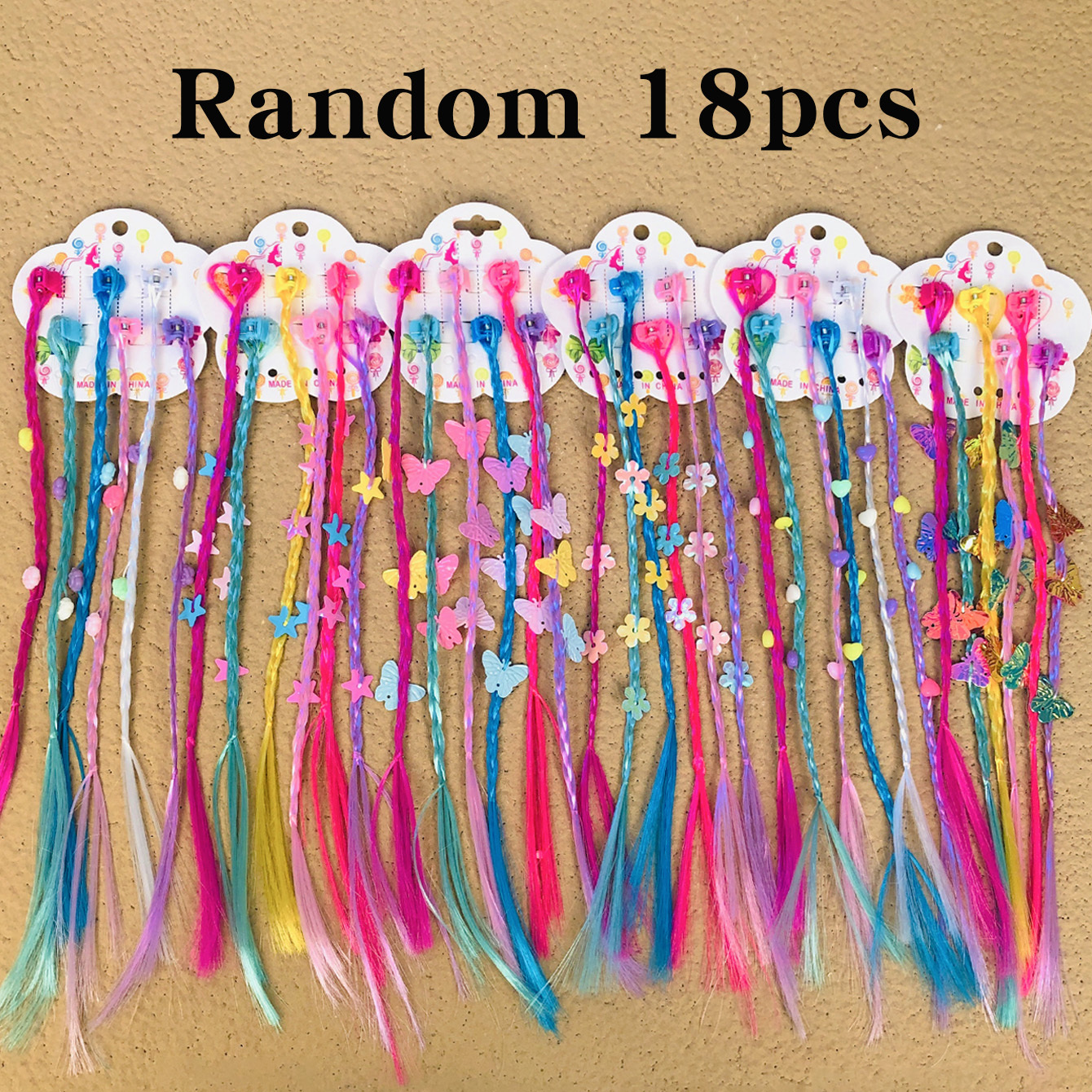 6/18/24pcs Set Of Cute And Style Hair Extensions, Colorful Mixed Hairpin Set, Mini Hairpin Decoration Long Braid Hairpin, Suitable For And Ladies Daily Wear And Holiday Wear Or As A For And