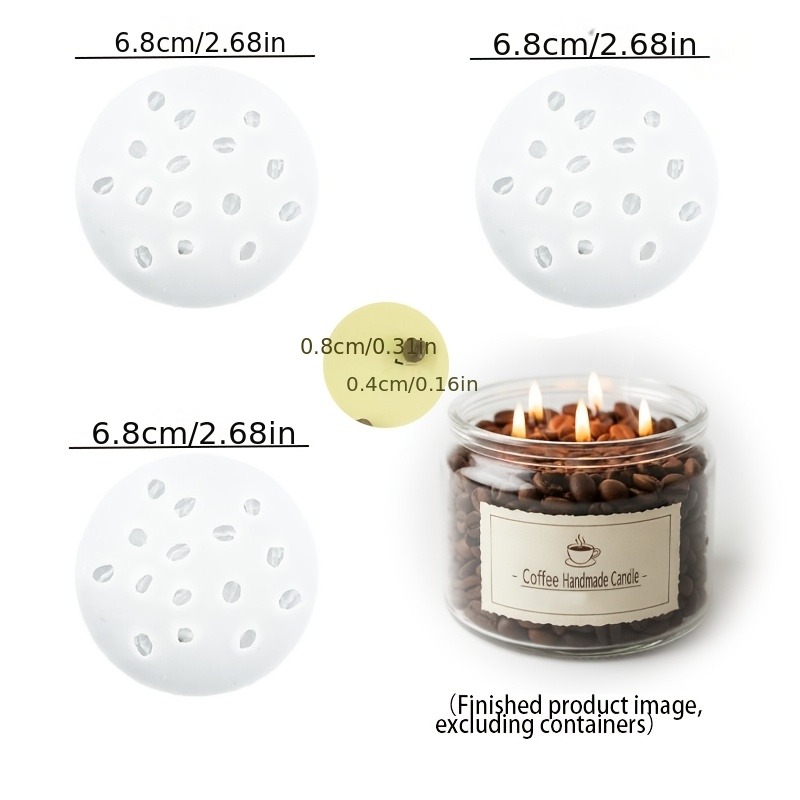 Image of 3pcs Coffee Bean Candle Mold | Silicone Clay Mold For Home Desktop Atmosphere Decoration, Festival Gift, Aromatherapy Cup, Handicraft Gift