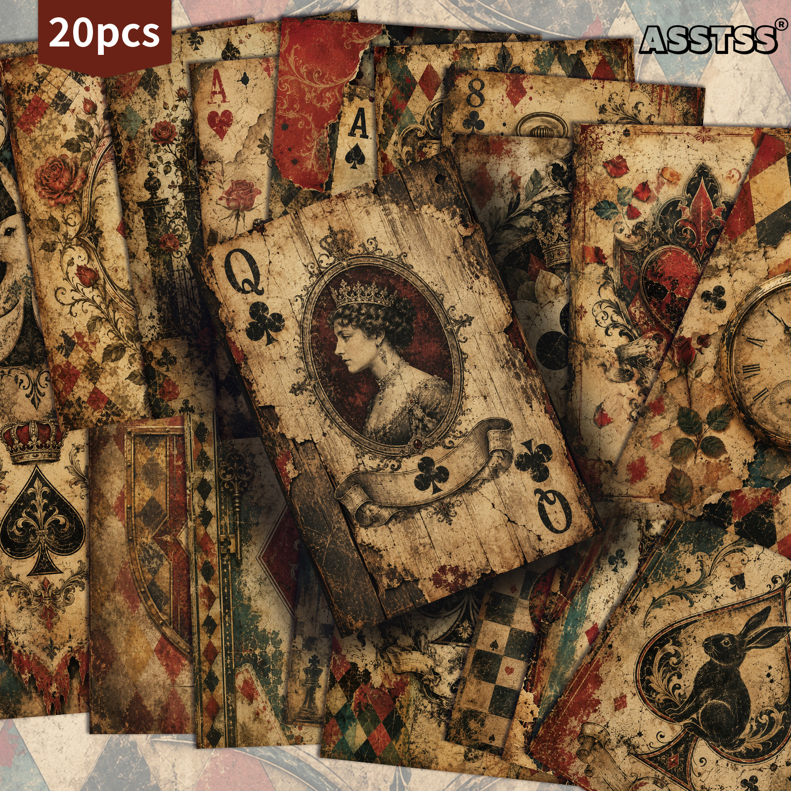 TEMU Lot de 20 cartes postales ASSTSS - Cartes à 4X6 pouces, fournitures de journal rétro, illustrations classiques, cartes de peinture décoratives