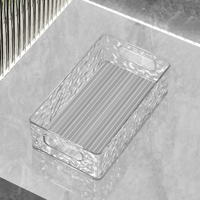 TEMU Versatile Stackable Storage Box With Handles - Transparent, Organization, Ideal For Bathroom Essentials, Makeup, And Kitchen Spices