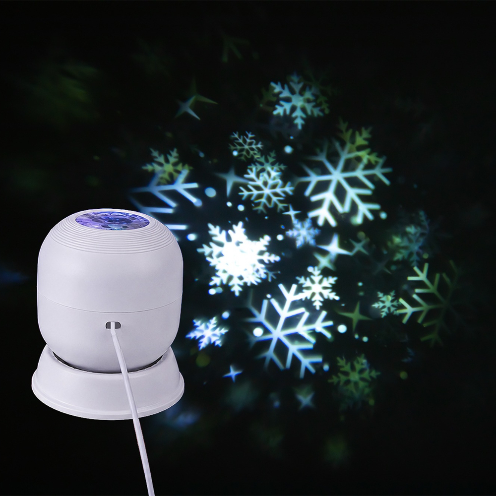TEMU Veilleuse projecteur de Noël 1 pièce de de neige USB, lampe à projection LED de de neige rotative à 360°, lumière pour chambre, salon, salle de