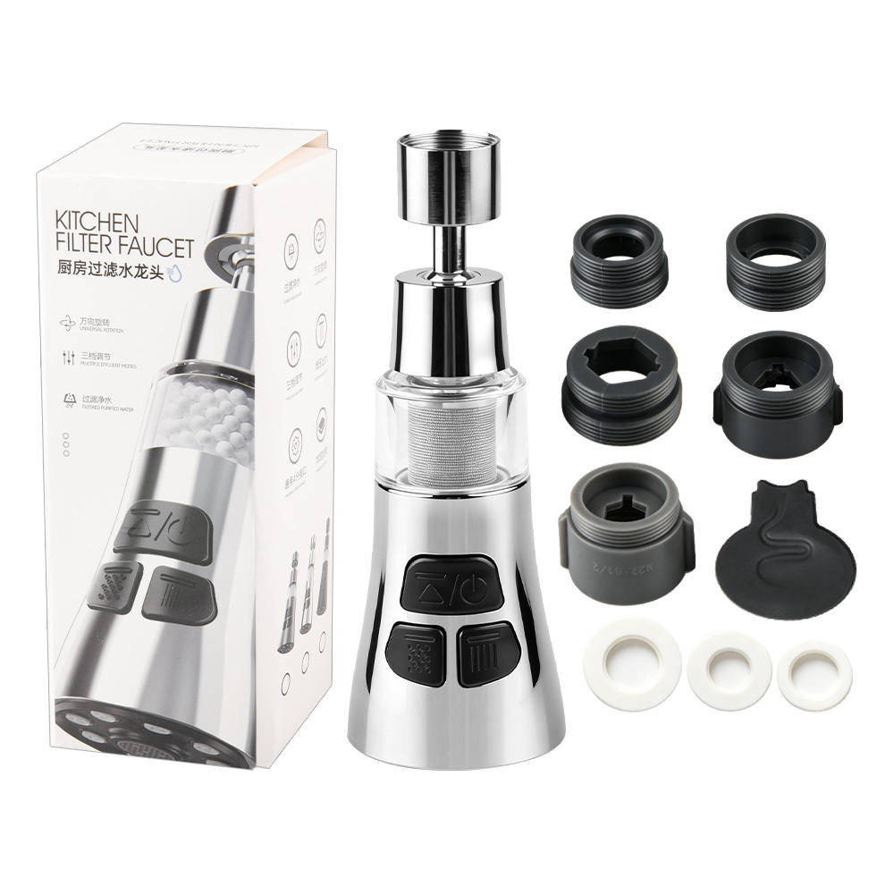 Pull-down Spray Head For Kitchen Faucet, 360 Degree Rotatable, 3-function Kitchen Sink Spray Nozzle, Faucet Head Replacement, Includes 20-24mm Diameter Mount Adapters, Water , Sink Additions