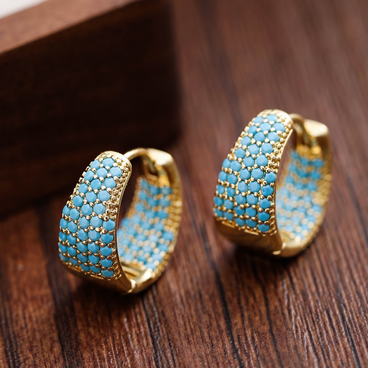 TEMU 1 Pair Of Golden Bohemian Style Earrings For Women - Copper With , Best Gift For Wedding/mother's