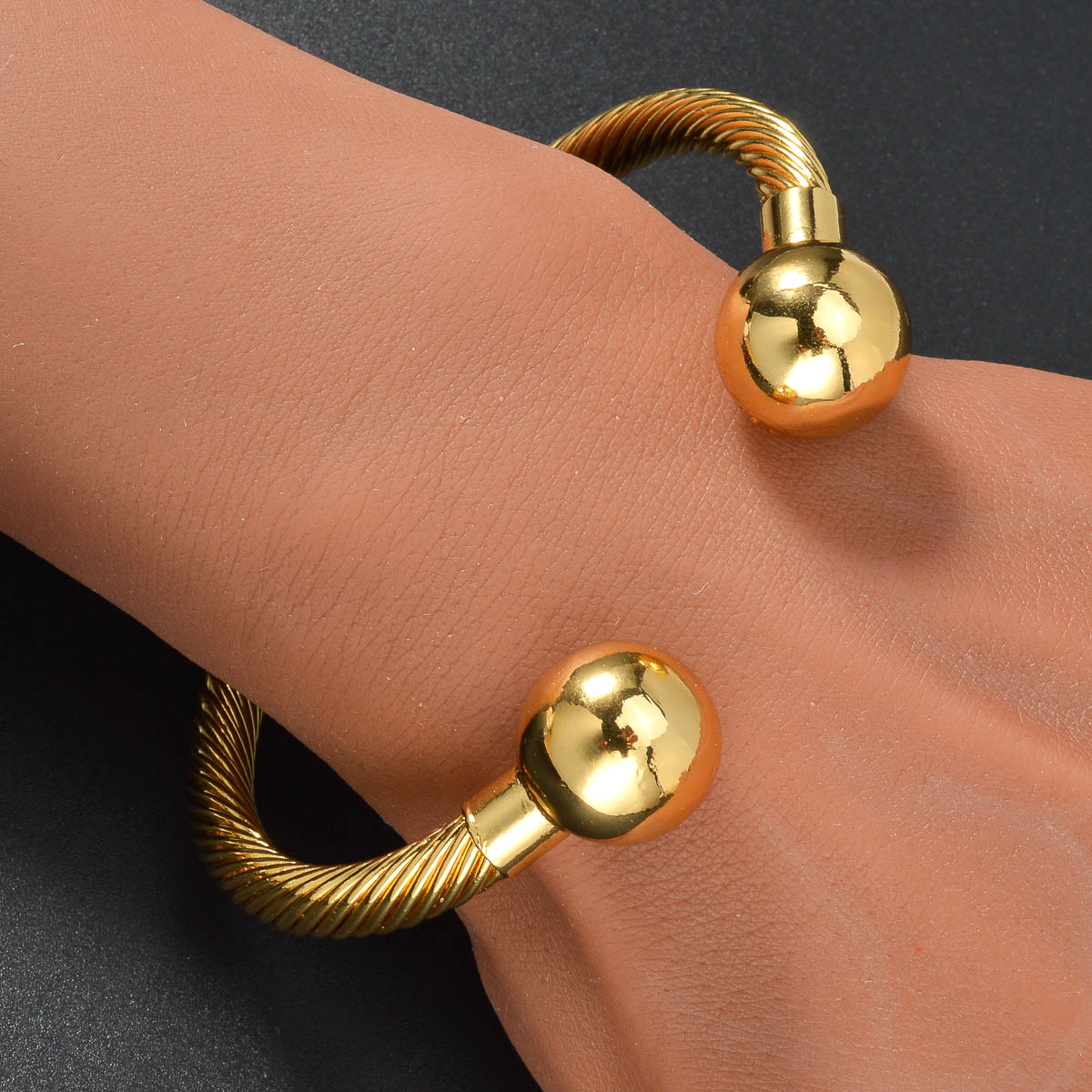 Middle Eastern-Inspired Adjustable Copper Bangle, Everyday Wear