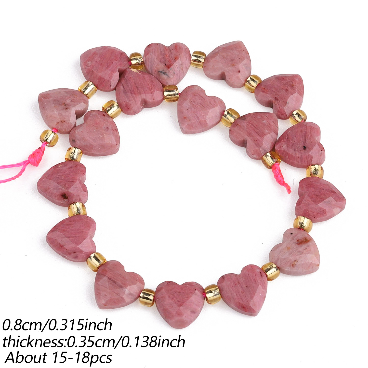 TEMU 8mm Natural Stone Heart-shaped Loose Beads, Suitable For Jewelry Making Diy Elegant Bracelets, Necklaces, Earrings, Pendant Accessories, Women's