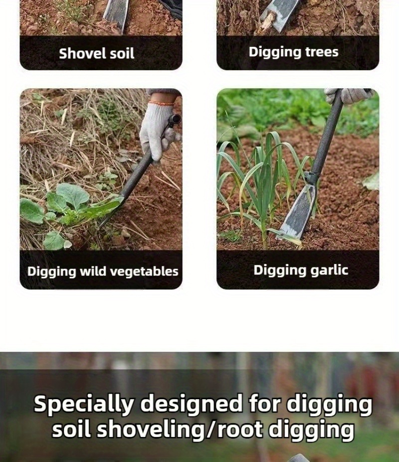 1pc heavy duty   steel gardening shovel multi purpose outdoor seedling digging tool no electricity required for vegetable planting and transplanting Product details 2