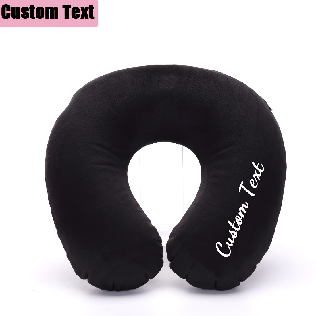 TEMU Customizable Name Or Text, Personalized U-shaped Travel Pillow - Ergonomic Neck Support Cushion, Suitable For Portable Use In Airplanes, Cars,
