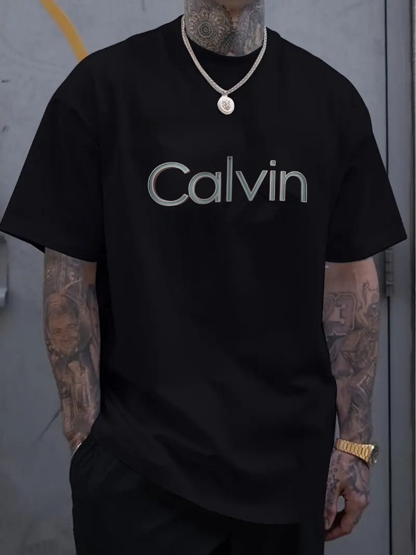 mens large black t shirt with   logo   street style suitable for easter halloween thanksgiving etc