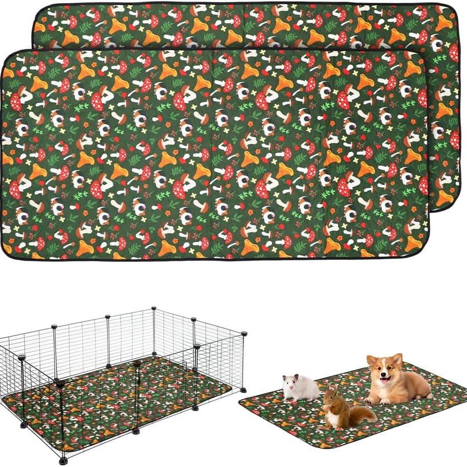 TEMU Pack Of 2 Reusable Pipi Pads For Guinea Pigs, 142 X 70 Cm, Washable And Super Absorbent Pads, Cage Mat, Small Animal Mats For Rabbits, Hamsters,