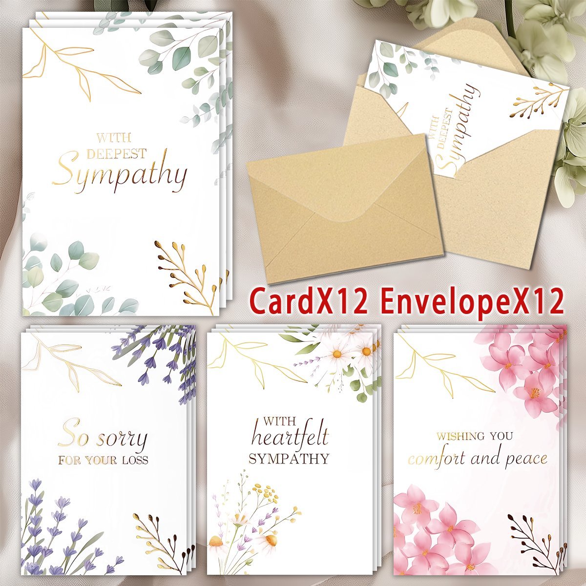 

24- And Grief Envelopes - Blank , - Condolence, , And For