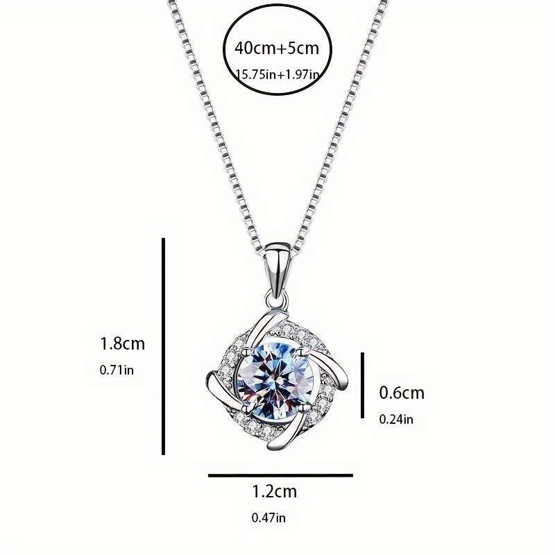 925 silvery 0 8ct moissanite windmill necklace fashion pendant sparkling clavicle womens silvery necklace anniversary gift for women christmas gift box valentines day mothers day graduation birthday   gift Product details 0