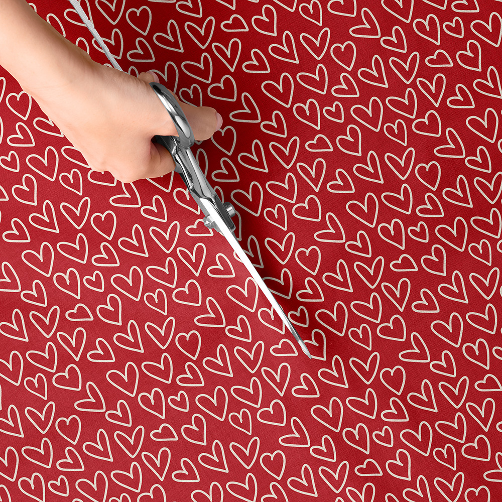 TEMU 1pc Retro Coquette Print Fabric - 59 X 19.68 Inches (150 X 50cm) Pre-cut Polyester Fabric With Cherry Heart Checkered Bow Striped Pattern -