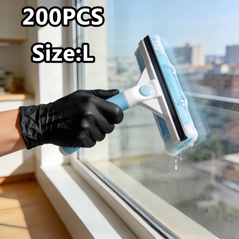 E-shop 200/100 Stück schwarze Einweg-Nitrilhandschuhe mit ausgezeichneter Elastizität, langlebig, geeignet für Tätowieren, Make-up, Friseur,
