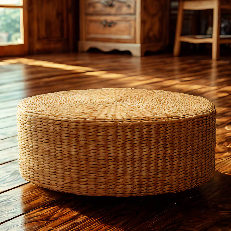 

Handcrafted Straw Meditation Cushion - Premium Reed Material, Zen Practice, Fits & Round Tatami Designs