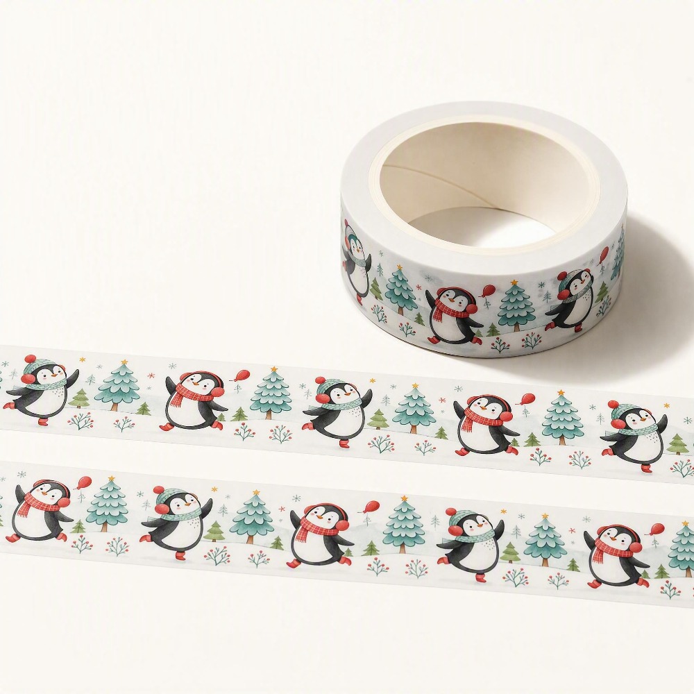 1pc dancing   washi tape christmas winter journal border decoration craft tape suitable for journal top and   borders page dividers
