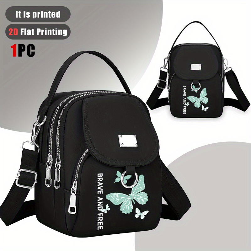 Image of [2d Flat Printing] 1pc Original Vitality 2, Pattern Handbag Women's Handbag Casual Trendy Delicate , Single Shoulder Crossbody Bag For Outing Versatile Neutral Bag Phone Bag Casual