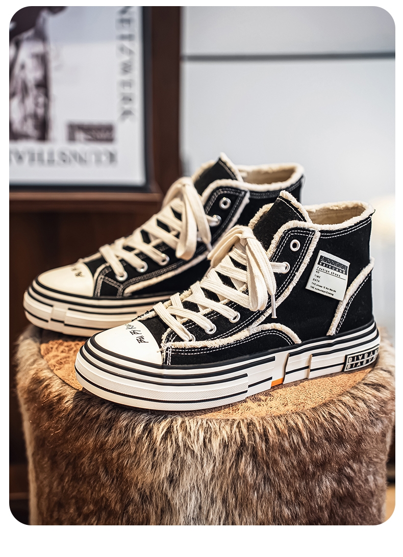 Men'S New Versatile Classic High-Top Trendy Youth Canvas Shoes for Outdoor Casual Wear.