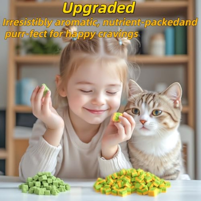 100g/3. 53oz Cats Grass Treats, Cat Toy Kitten Grass Pet Herb Stick Freeze Dried Kitty Food for Hairball Remove Teeth Cleaning Cats Consumable Kitty Lickable Chew Snack for Indoor